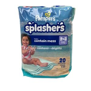 Pampers Splashers Swim Diapers Size‎ 2-3 13-24 ponds 20 Count New unopened